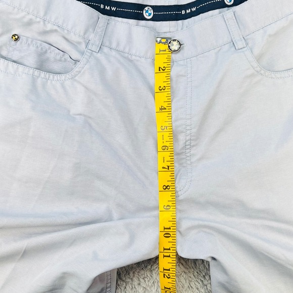 BMW Golf Pants Mens 34 Travel Casual‎ Pants Light Blue Button Fly Straight Fit - Picture 6 of 13